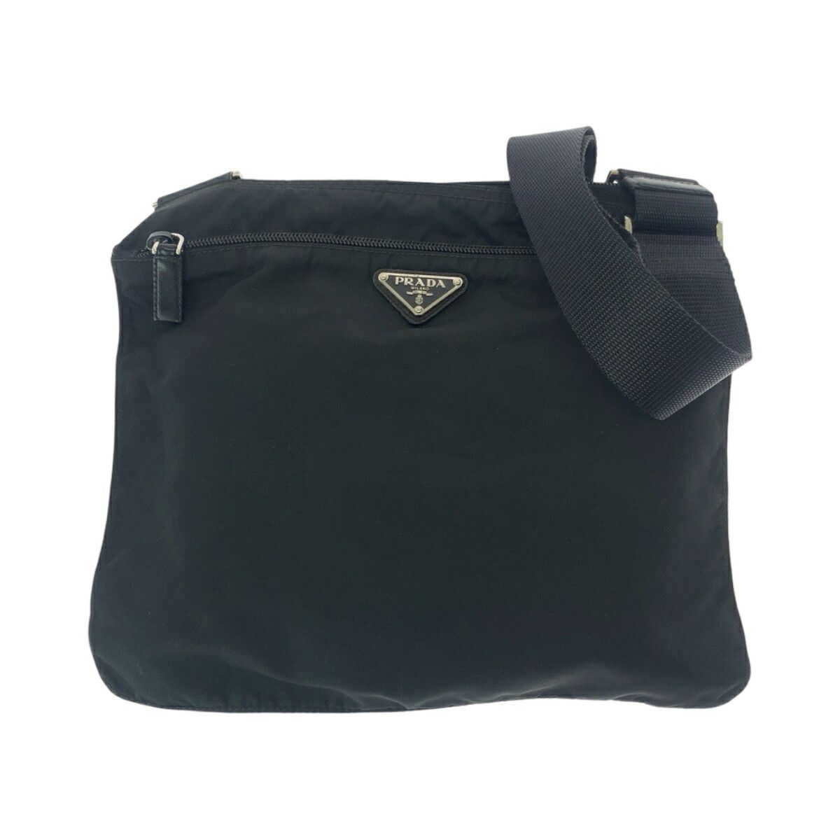 Prada Prada Tessuto Triangle Logo Plate Nylon Shoulder Bag Bt175Z Others Crossbody Bag Bt175Z in Black
