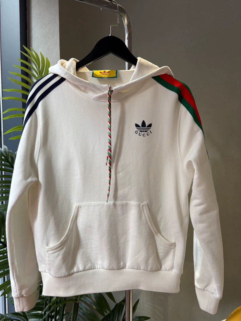 Gucci Gucci Adidas co-branded white hooded sweatshirt 2502-Nextar Size US XS / EU 42 / 0 - 1 Thumbnail