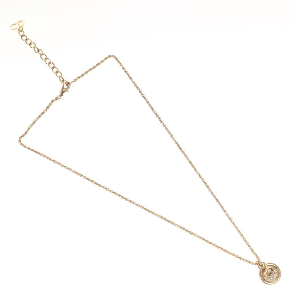 Dior Christian Dior CD Round Pendant Necklace Metal and Crystals Size ONE SIZE - 1 Thumbnail