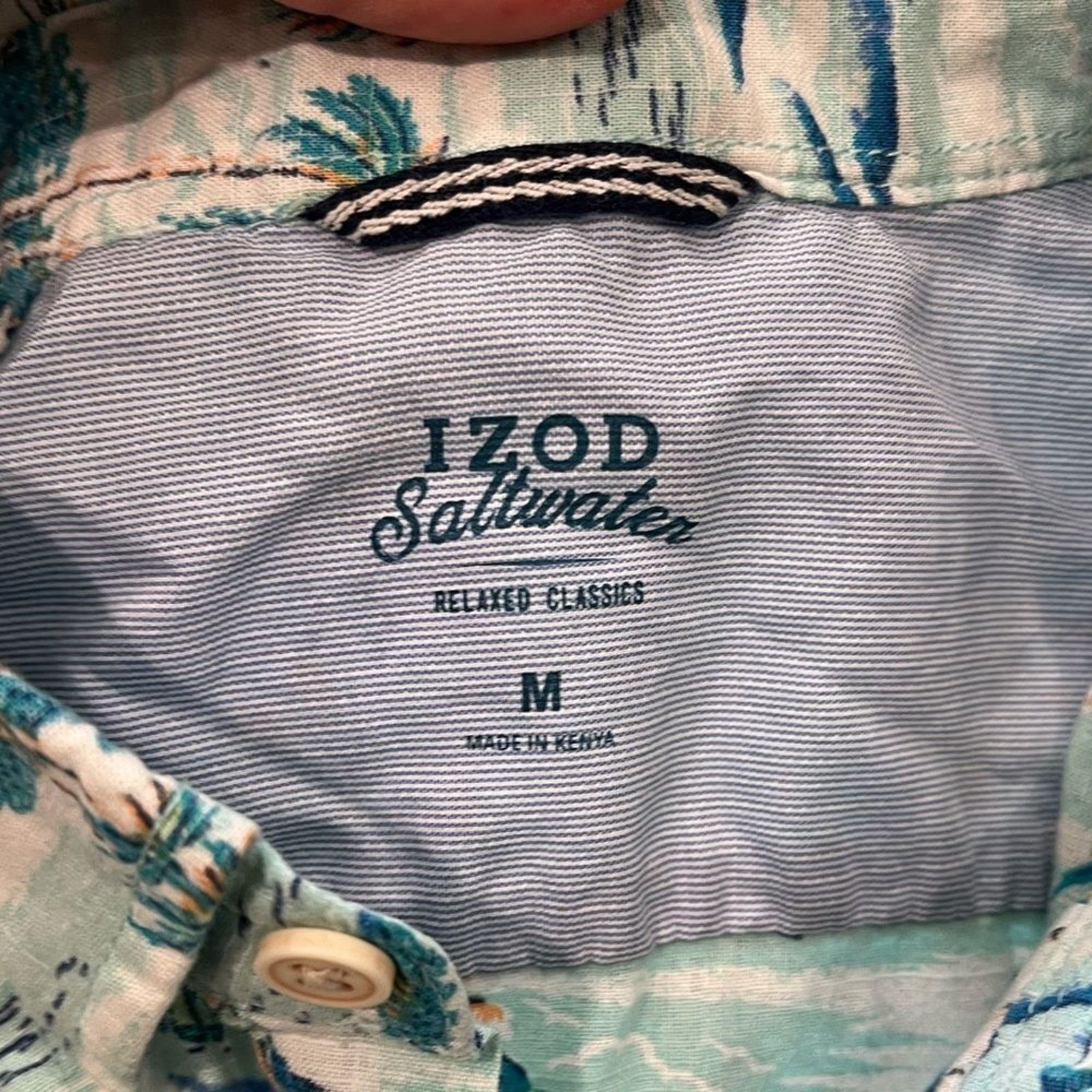 Izod Izod Saltwater Relaxed Hawaiian Short Sleeve Shirt Size M Size US M / EU 48-50 / 2 - 2 Thumbnail