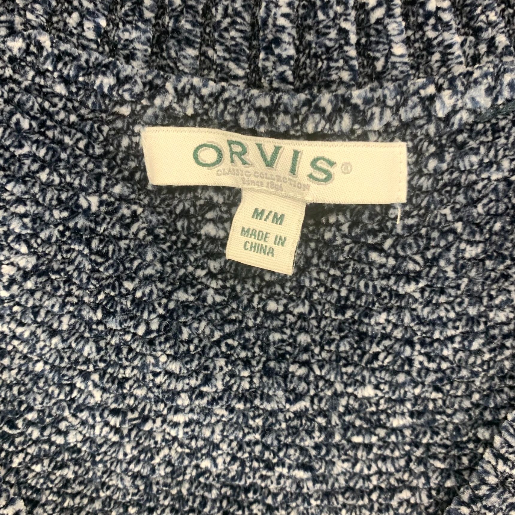 Orvis Orvis Womens Medium Blue Chenille Velvet Soft Pullover Knit V Neck Sweater Size M / US 6-8 / IT 42-44 - 5 Thumbnail