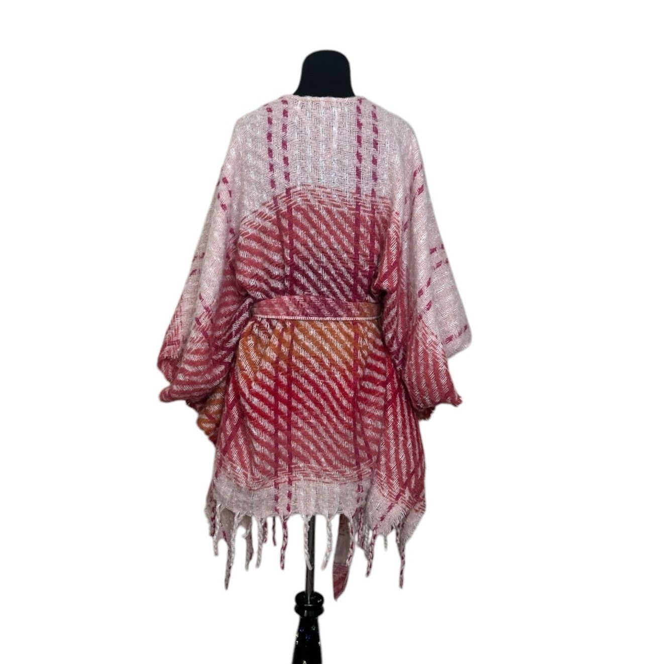 Vince Camuto Vince Camuto Striped Tie Waist Ruana Wrap size One Size Size ONE SIZE - 2 Thumbnail