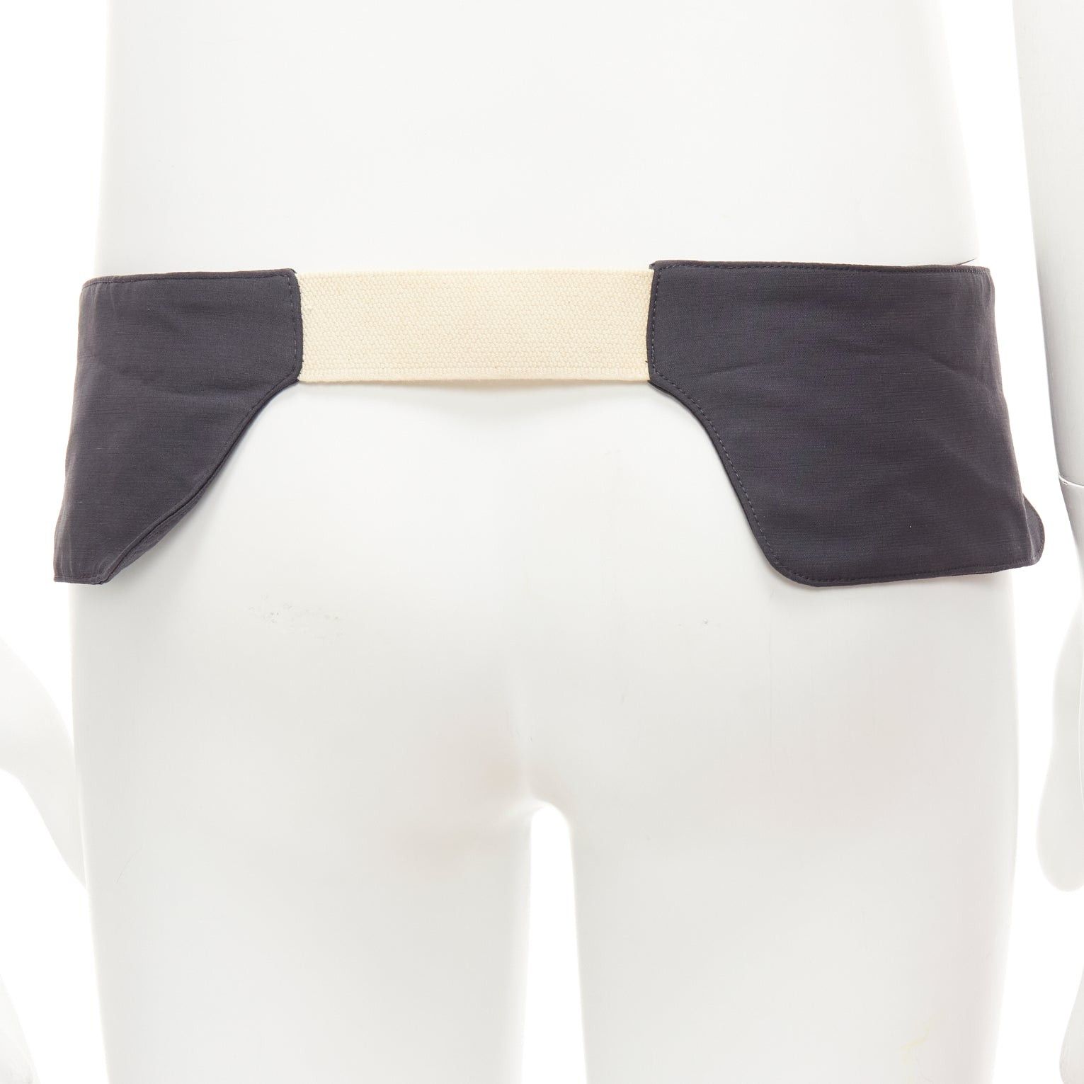 Raf Simons rare RAF SIMONS 10 Corso Como grey cream fabric double panel canvas utility belt Size ONE SIZE - 1 Thumbnail