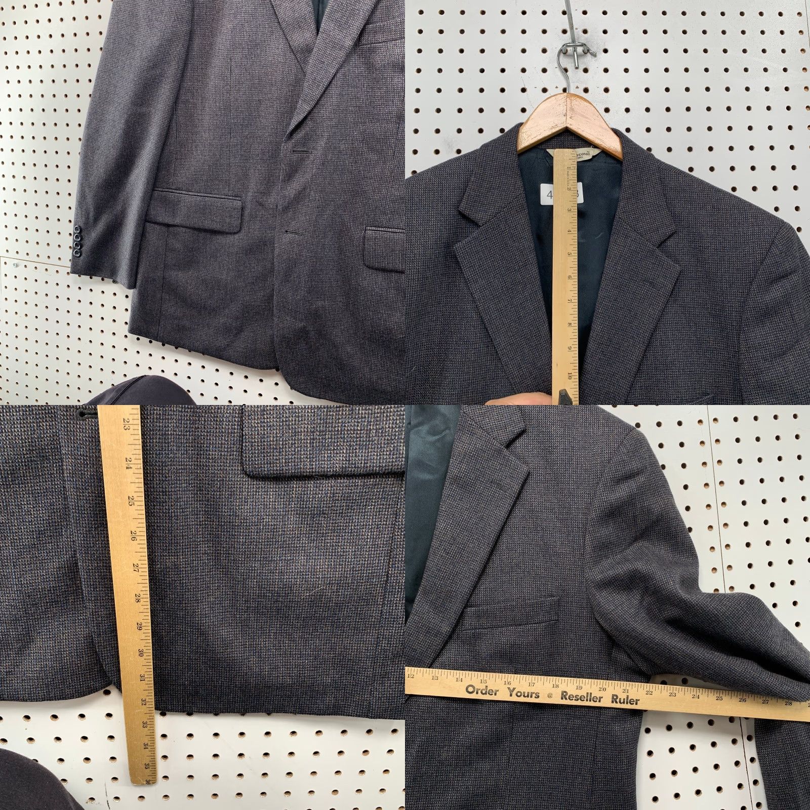 Pronto Uomo Pronto Uomo Tweed Blazer Mens 42 Gray Wool Tweed Flat Front Notch Lapel Single-Breasted - Business Mens Blazer 42 Gray Tweed Wool Pronto Uomo Size 42R - 8 Thumbnail