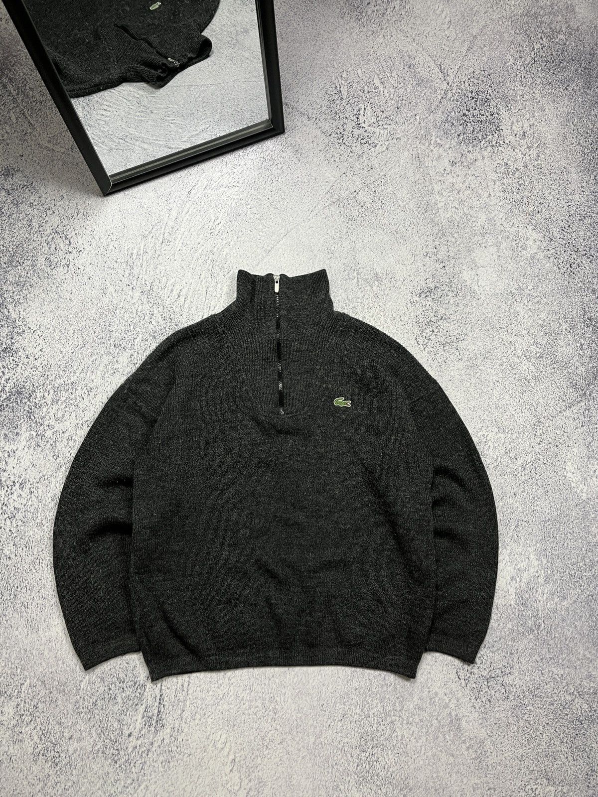 Lacoste × Vintage Vintage Rare Lacoste Made in France Wool Zip Sweater Y2K Size US L / EU 52-54 / 3 - 16 Thumbnail