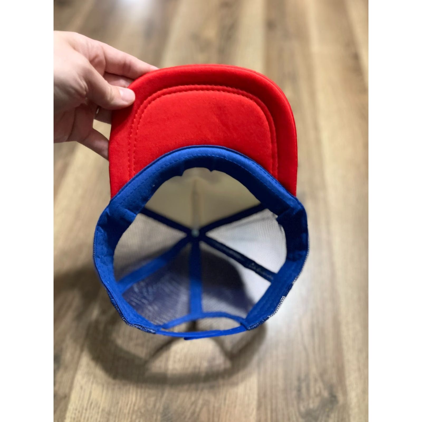 Vintage Merica Trucker Hat White Red Blue Eagle Flat Bill One Size Mens Hats Size ONE SIZE - 5 Thumbnail