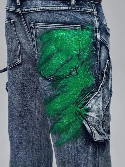 VIBE Vintage washed distressed deconstructed multi-pocket jeans Size US 32 / EU 48 - 8 Thumbnail