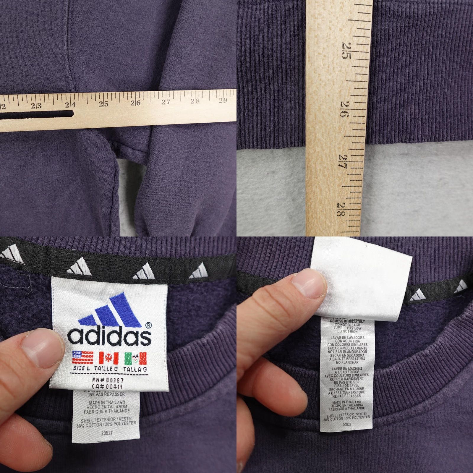 Adidas VINTAGE Adidas Sweatshirt Mens Large Blue Crewneck Pullover Faded 90s Sports Logo Embroidered Cotton Polyester Sweatshirt Mens Blue 90s Size US L / EU 52-54 / 3 - 8 Thumbnail