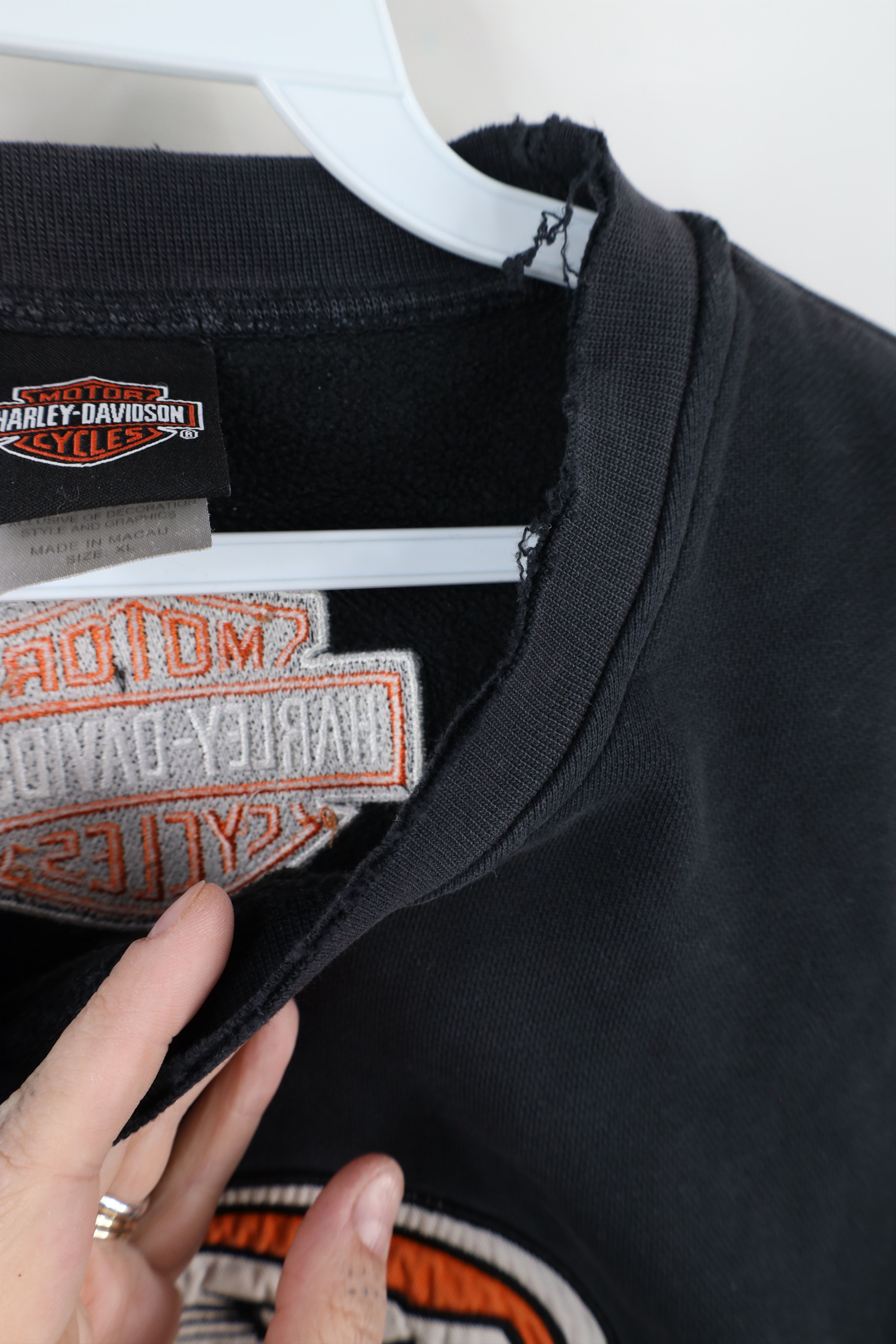 Harley Davidson × Vintage Vintage 90s Y2K Harley Davidson Fire Flames Eagle Sweatshirt Size US XL / EU 56 / 4 - 6 Thumbnail