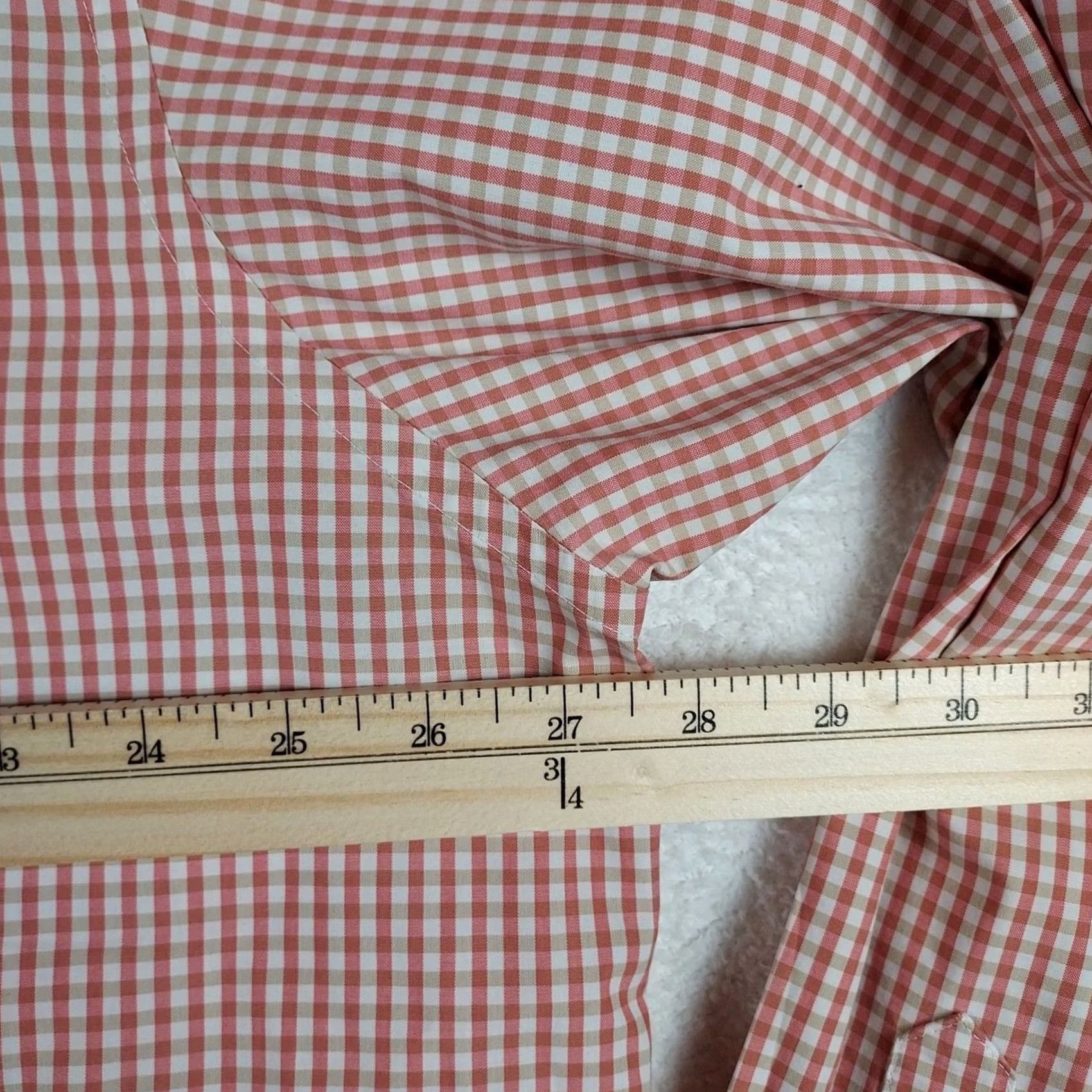 Jos. A. Bank Jos A Bank Dress Shirt Red Plaid Button Up Cotto 2XL Men’s Long Sleeve Collared Travel Shirt Regular Fit Vintage: No Size 48R - 7 Thumbnail