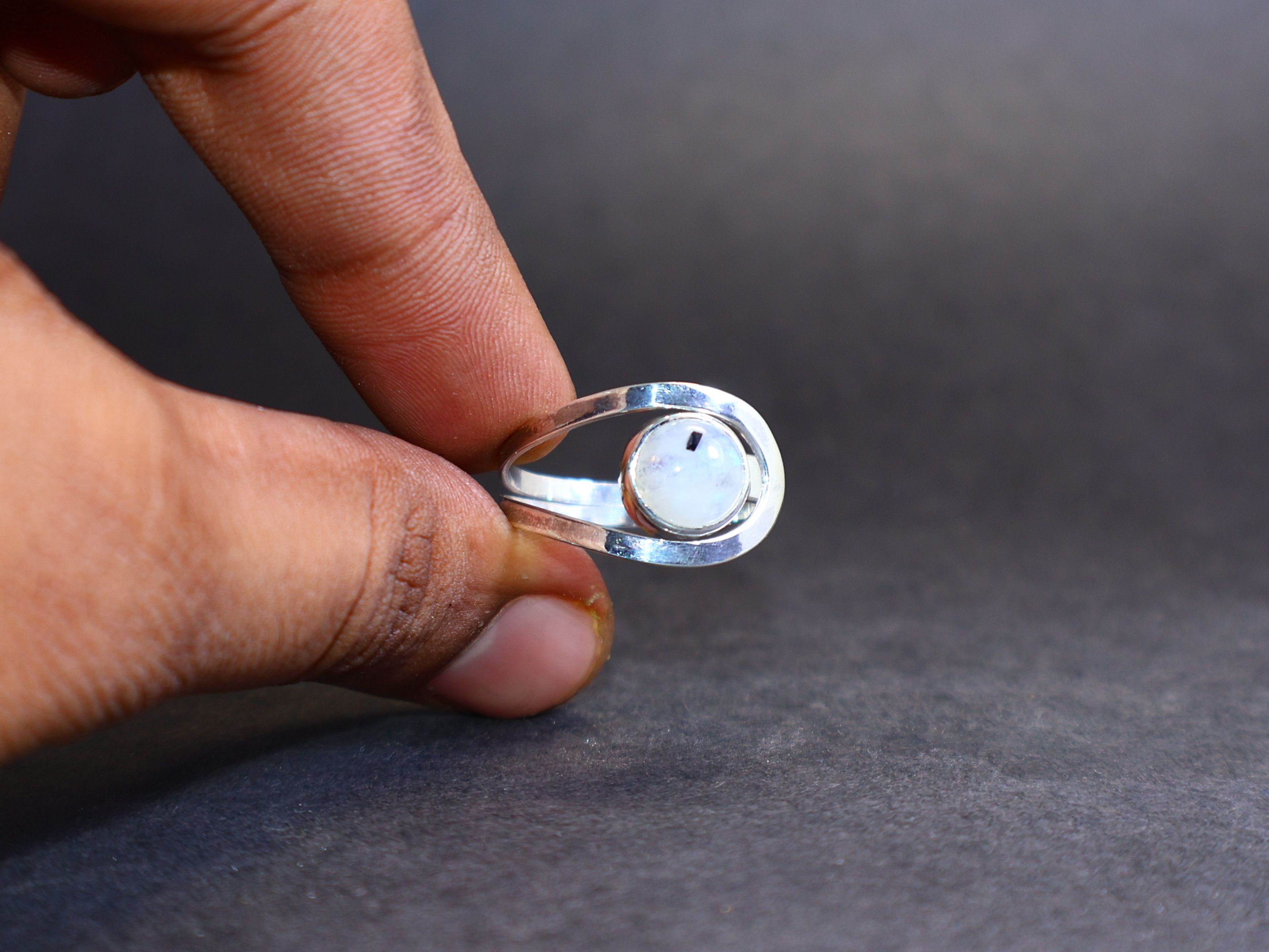 Handmade Moonstone ring. 925 Sterling Silver Ring, Handmade Boho Ring Size ONE SIZE - 9 Thumbnail