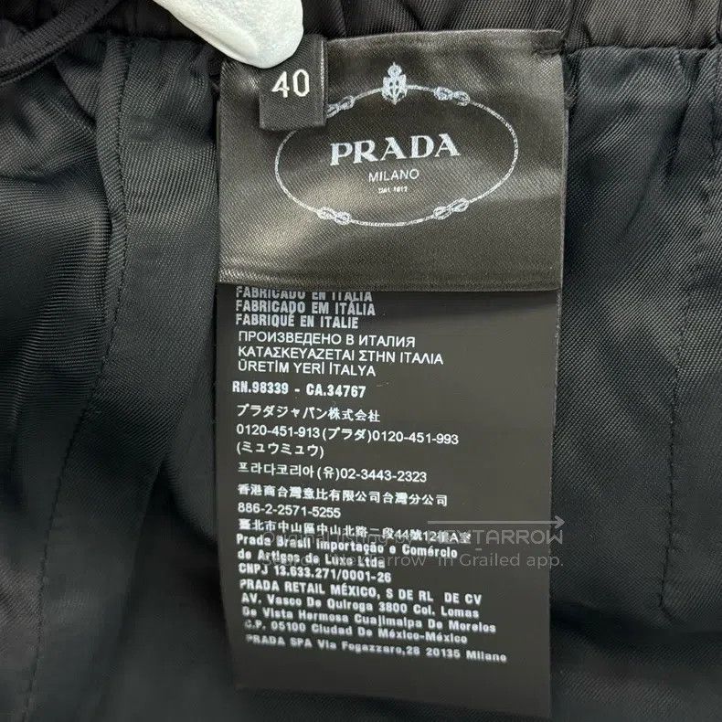Prada Prada Dark gray checkered triangle stitching sheep wool sh Size 26" / US 2 / IT 38 - 7 Thumbnail