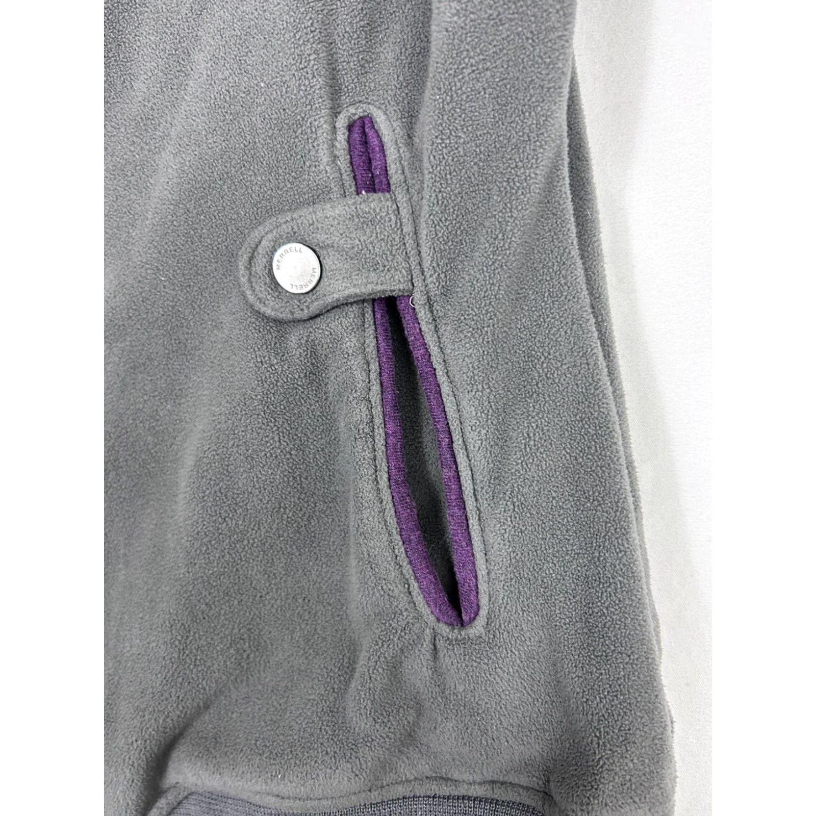 Merrell Merrell Womens Medium Gray Purple Fleece Full Zip Up Jacket Size M / US 6-8 / IT 42-44 - 6 Thumbnail
