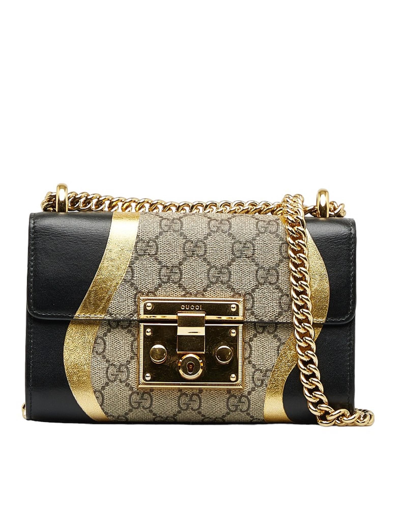 image of Gucci Brown Small Shoulder Bag In GG Supreme Pattern, Women's