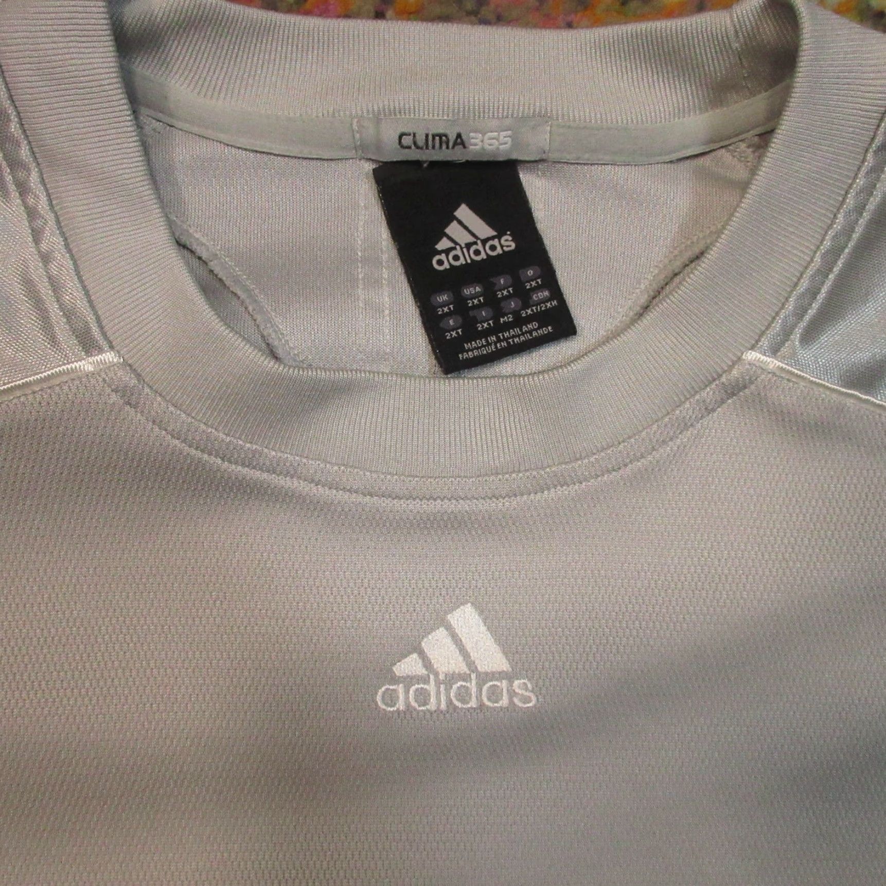 Adidas VINTAGE adidas Sweatshirt Mens 2XLT Gray Silver Shimmer VTG Y2K Pullover Crew Climalite Size US XXL / EU 58 / 5 - 3 Thumbnail