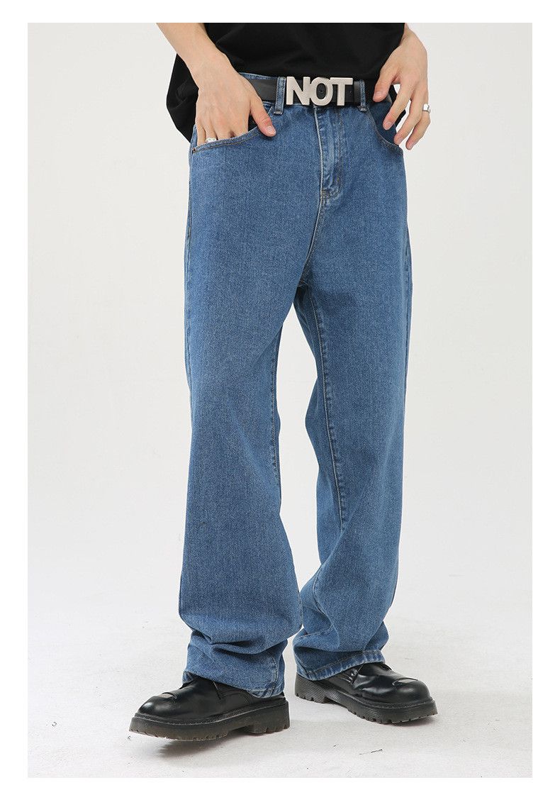 Jean Men's loose Japanese retro washed straight jeans Size US 32 / EU 48 - 1 Thumbnail