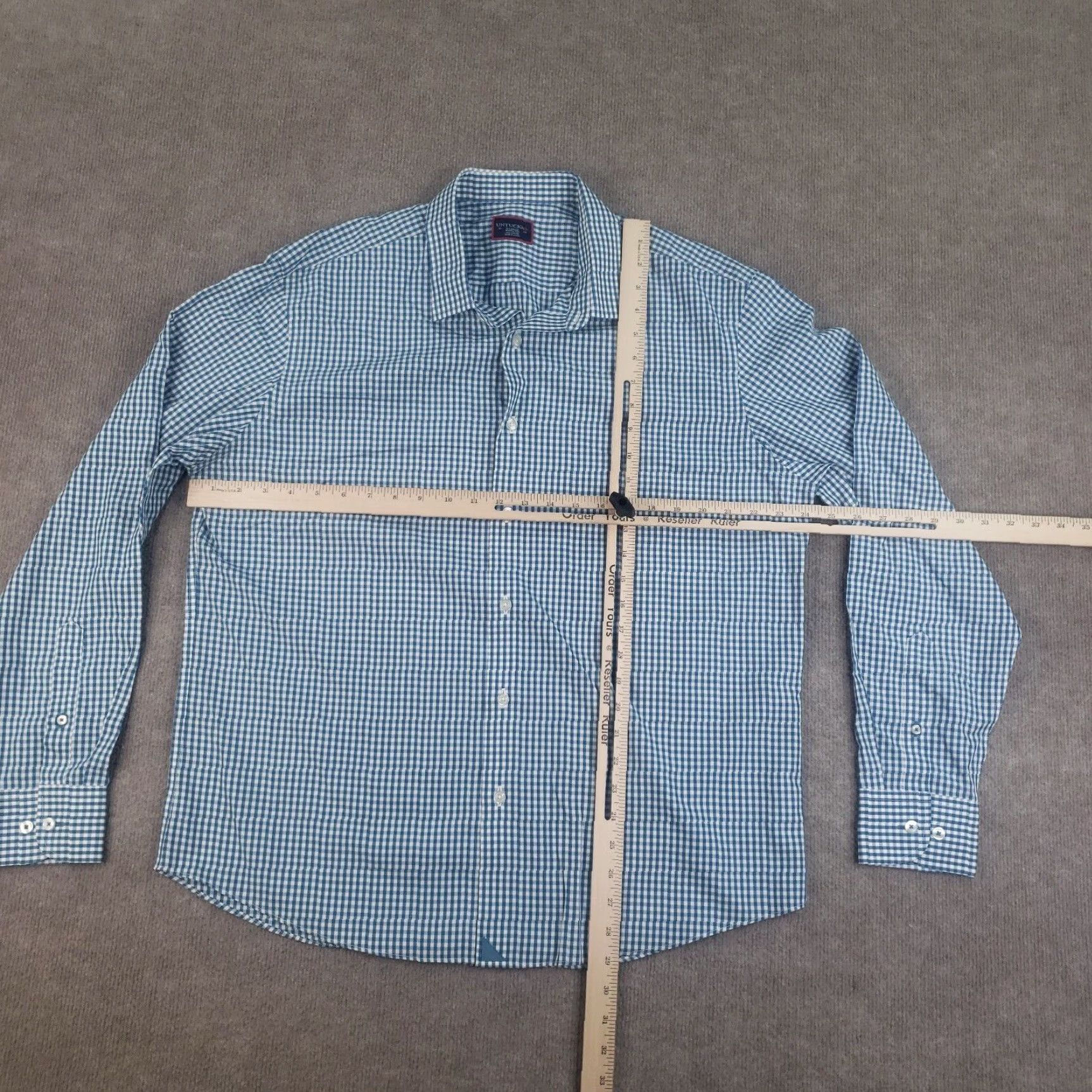 UNTUCKit UNTUCKit Plaid Button-Up Shirt Mens XL Blue Long Sleeve Wrinkle-Free Casual Size US XL / EU 56 / 4 - 2 Thumbnail