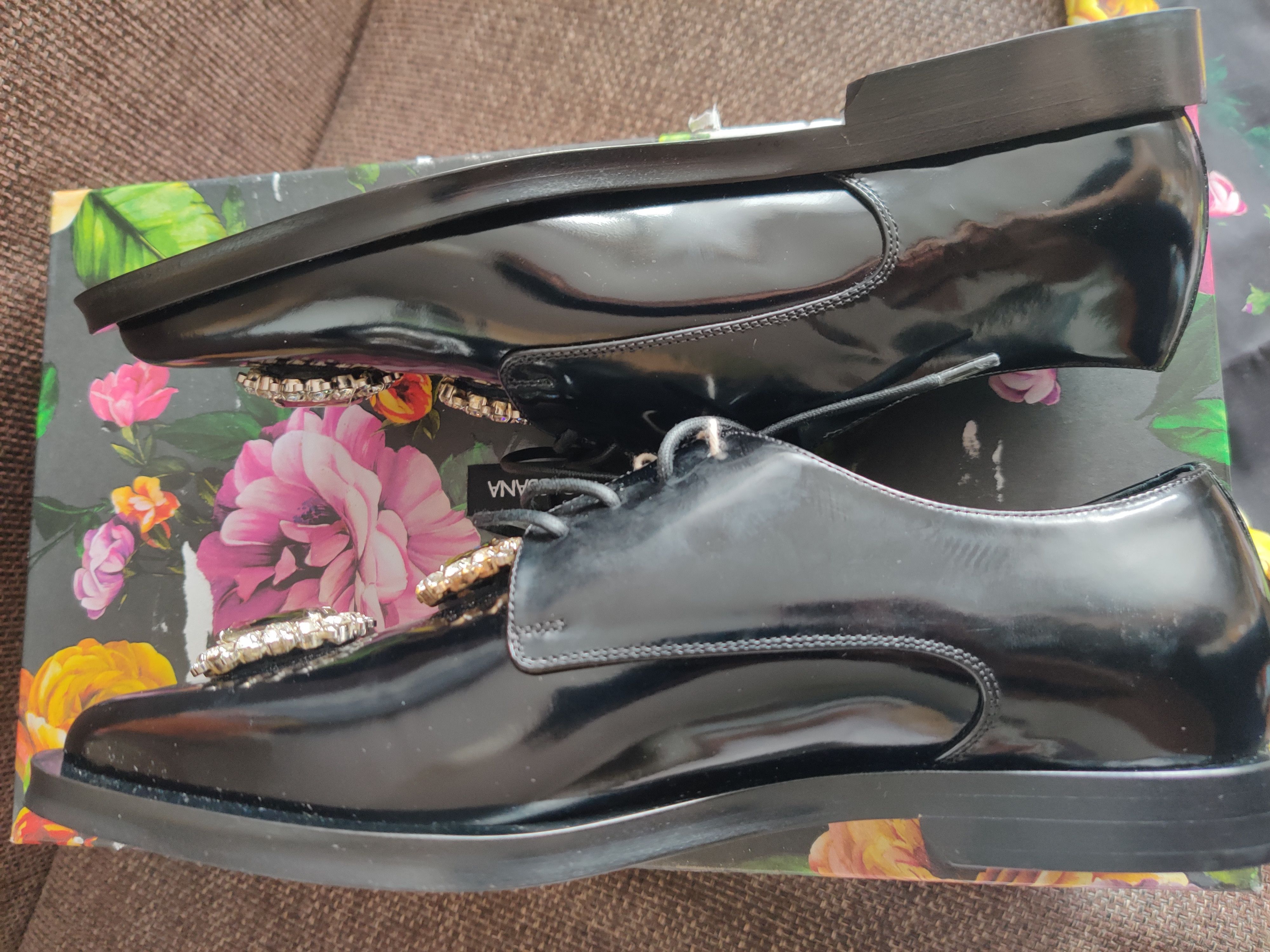 Dolce & Gabbana dolce & gabbana black leather crystal lace up formal shoes Size US 6 / IT 36 - 4 Thumbnail