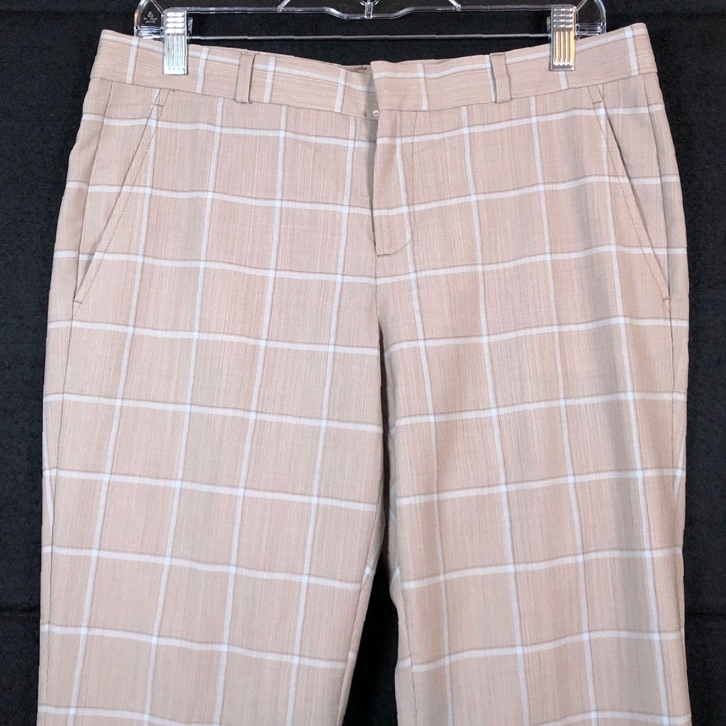 Banana Republic Banana Republic Pants Womens Tan Blue Plaid Ryan Lined Wool Blend Stretch 6 Size 24" / US 00 / IT 34 - 2 Thumbnail