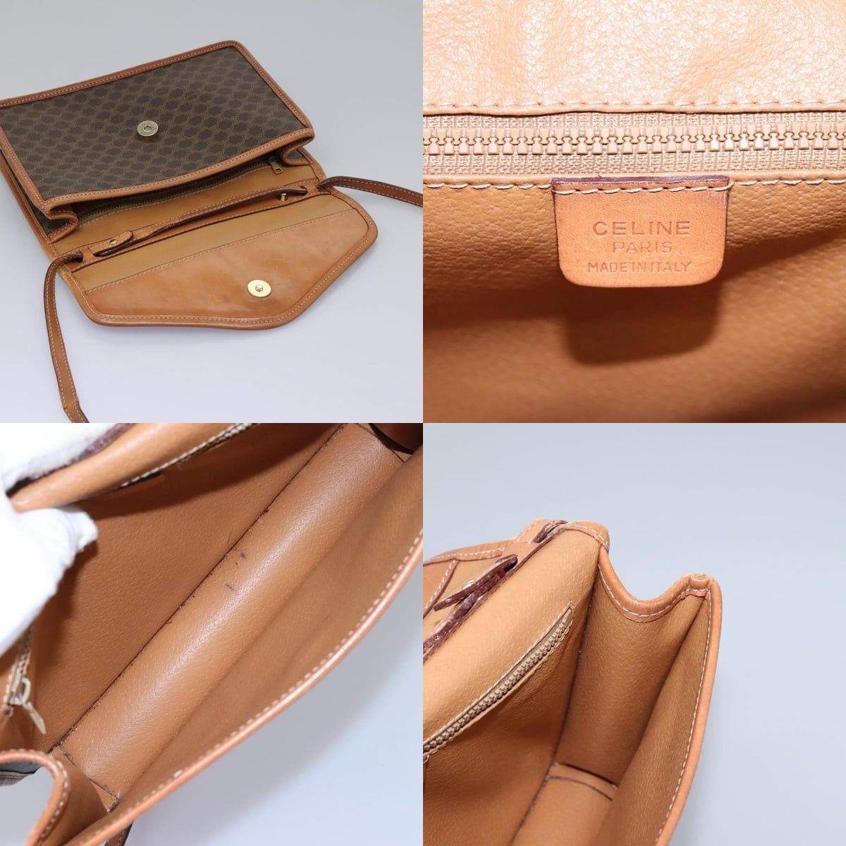 Celine CELINE Macadam Canvas Shoulder Bag Pvc Leather Brown Gold Size ONE SIZE - 10 Thumbnail