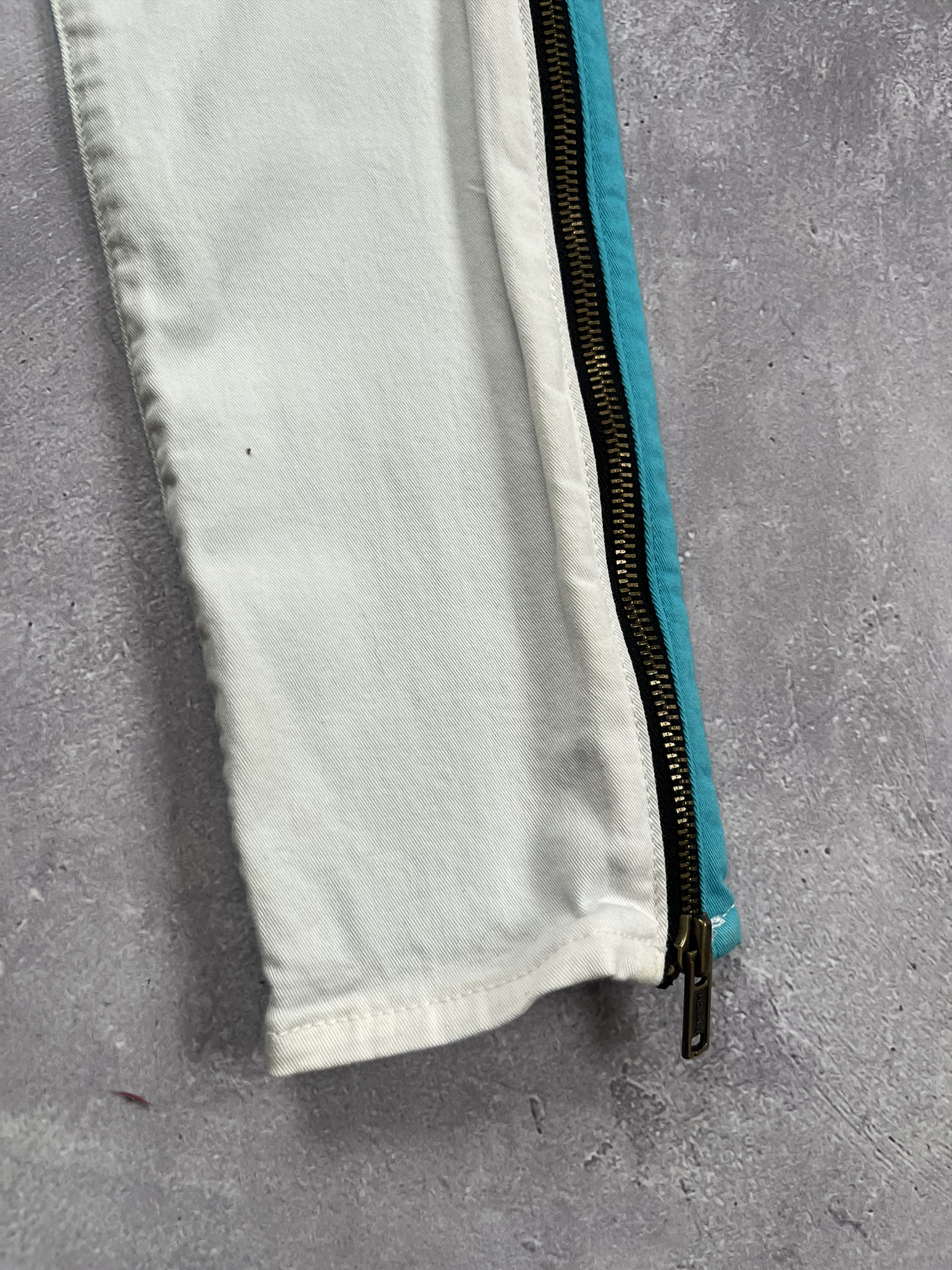 Rag & Bone Rag & Bone Skinny Jeans White Turquoise Zip Designer Pants Size 28" / US 6 / IT 42 - 5 Thumbnail