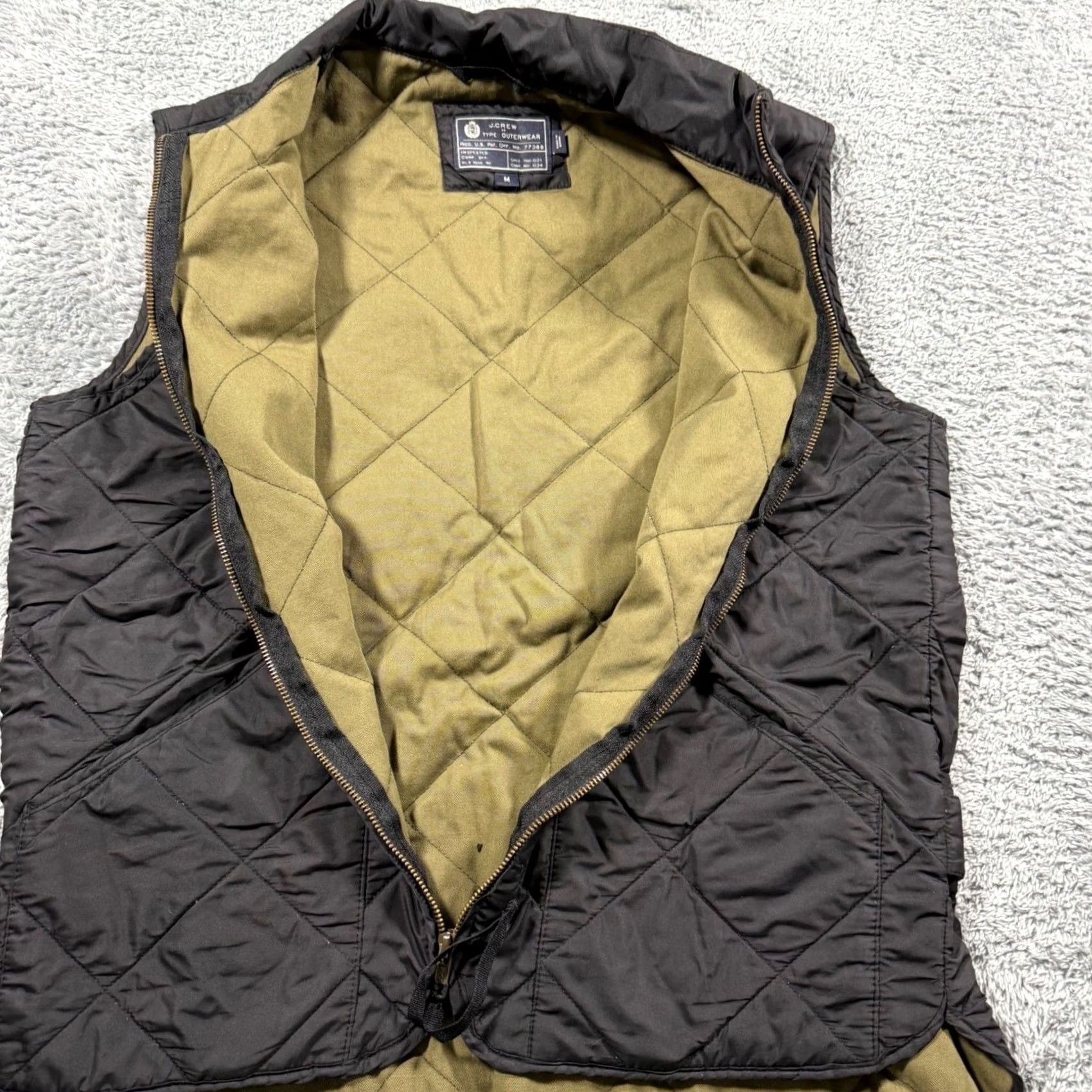 J.Crew J.Crew Sussex Quilted Vest Black Olive Green Lining Size M Full Zip Size US M / EU 48-50 / 2 - 3 Thumbnail