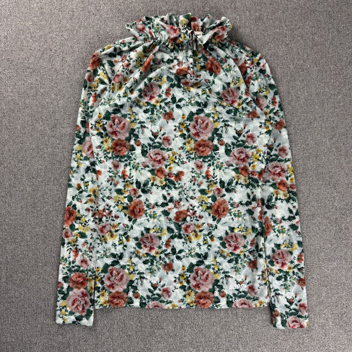 Golden Goose Golden Goose - GGDB - Ruffle Neck Floral Long Sleeve Size XS / US 0-2 / IT 36-38 - 1 Thumbnail