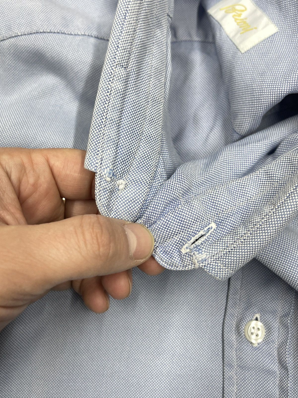 Brioni Brioni Oxford Button Up Shirt Blue Made in Italy Size US XL / EU 56 / 4 - 5 Thumbnail