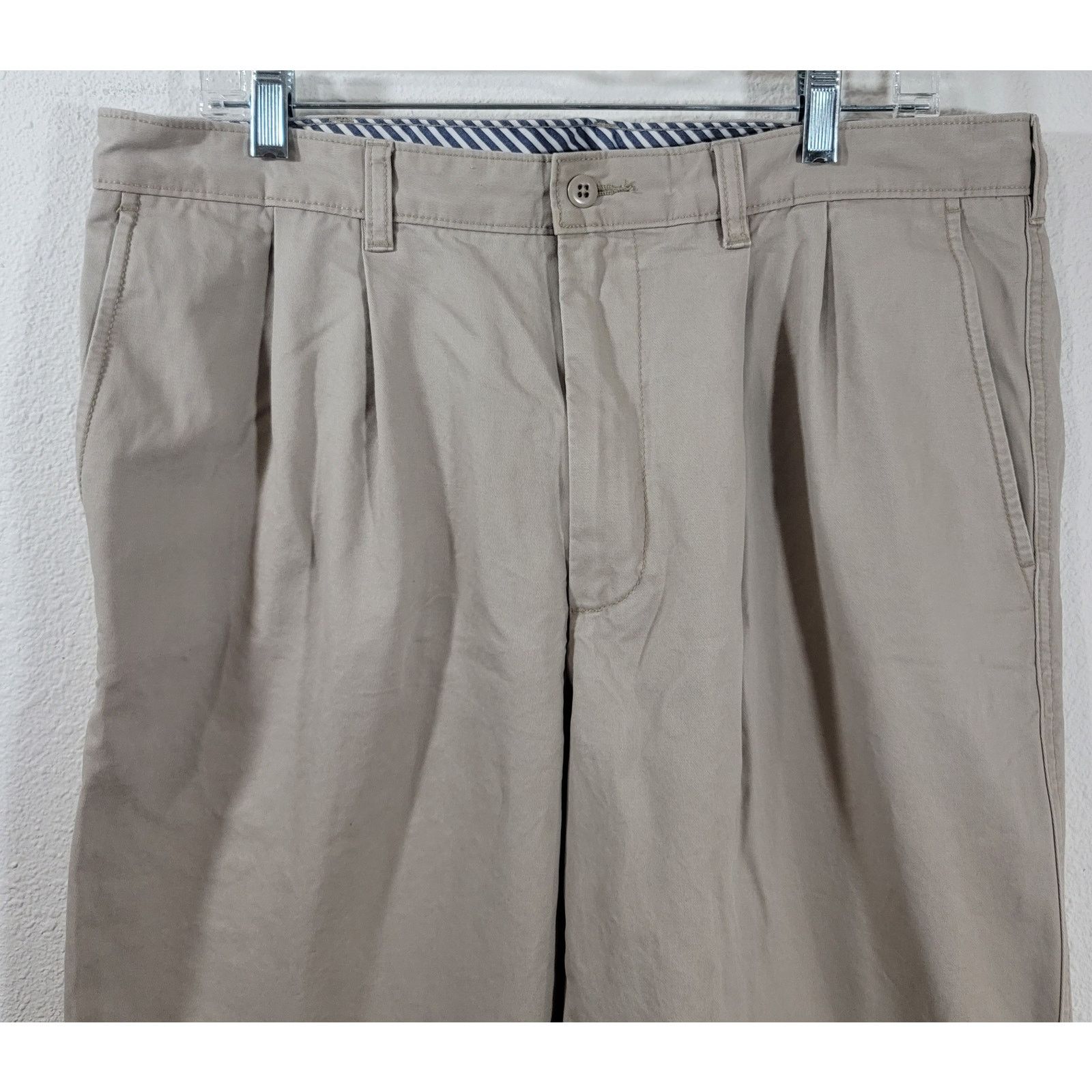 Cremieux Cremieux Tan Pleated Front Men's Chino Pants 36 X 30 Size US 36 / EU 52 - 2 Thumbnail