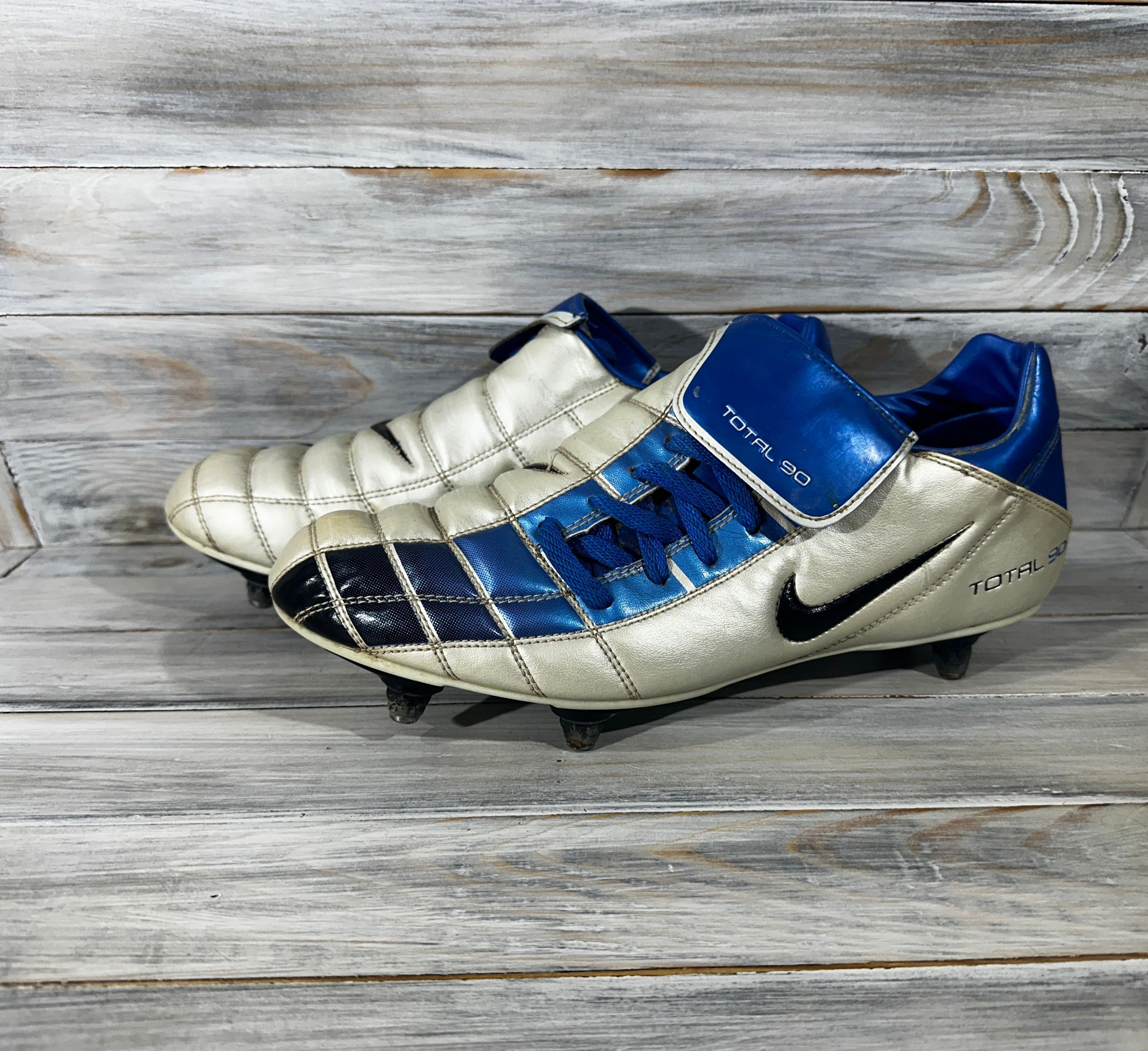 Nike × Vintage Vintage Nike Total 90 Men's Football Cleats Boots Silver Blu Size US 11 / EU 44 - 18 Thumbnail