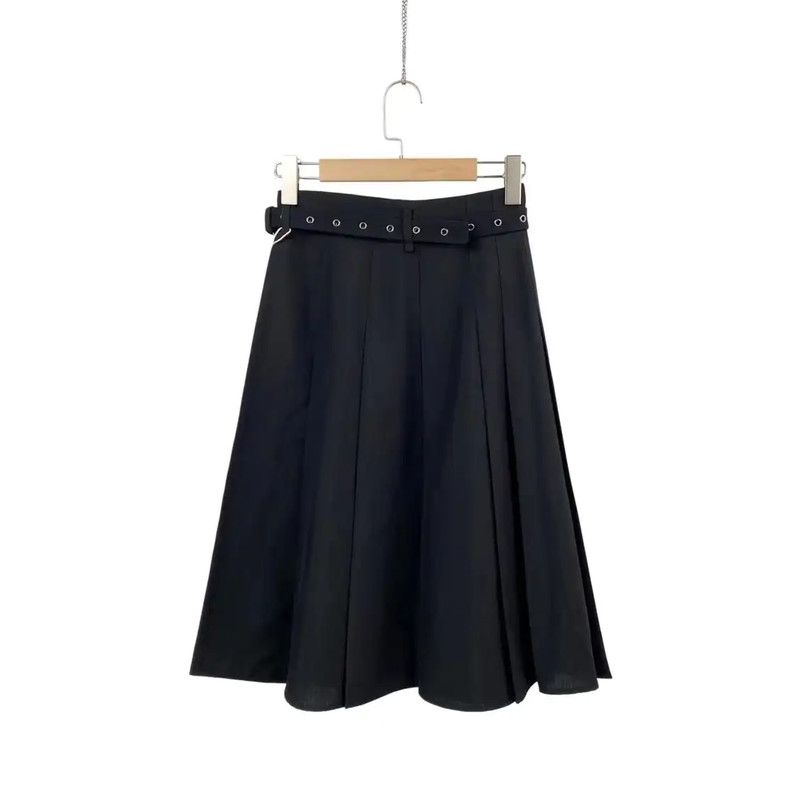 Dior Dior Black Women's Pleated Midi Skirt 0089 Size 26" / US 2 / IT 38 - 1 Thumbnail