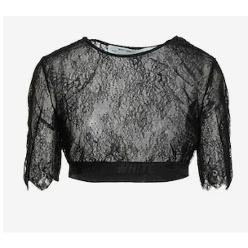 Off-White Off white lace crop top black M Size M / US 6-8 / IT 42-44 - 1 Thumbnail
