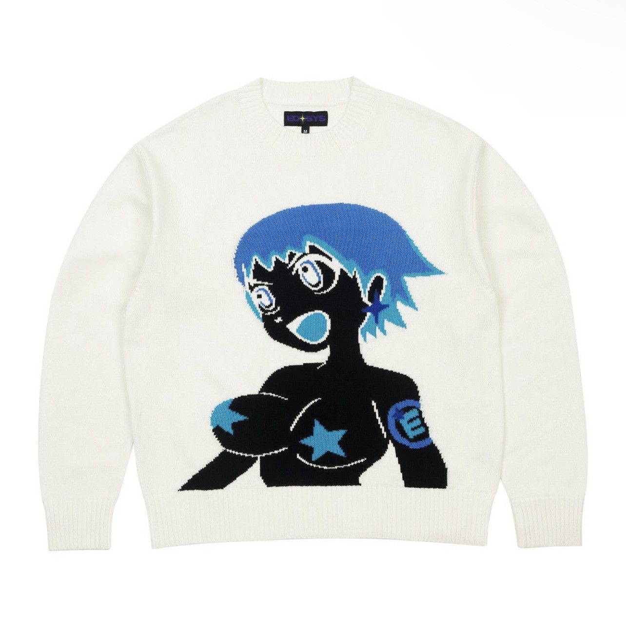 Ecosys Ecosys Anime Star Girl Knitted Sweater - White LG Size US L / EU 52-54 / 3 - 1 Thumbnail