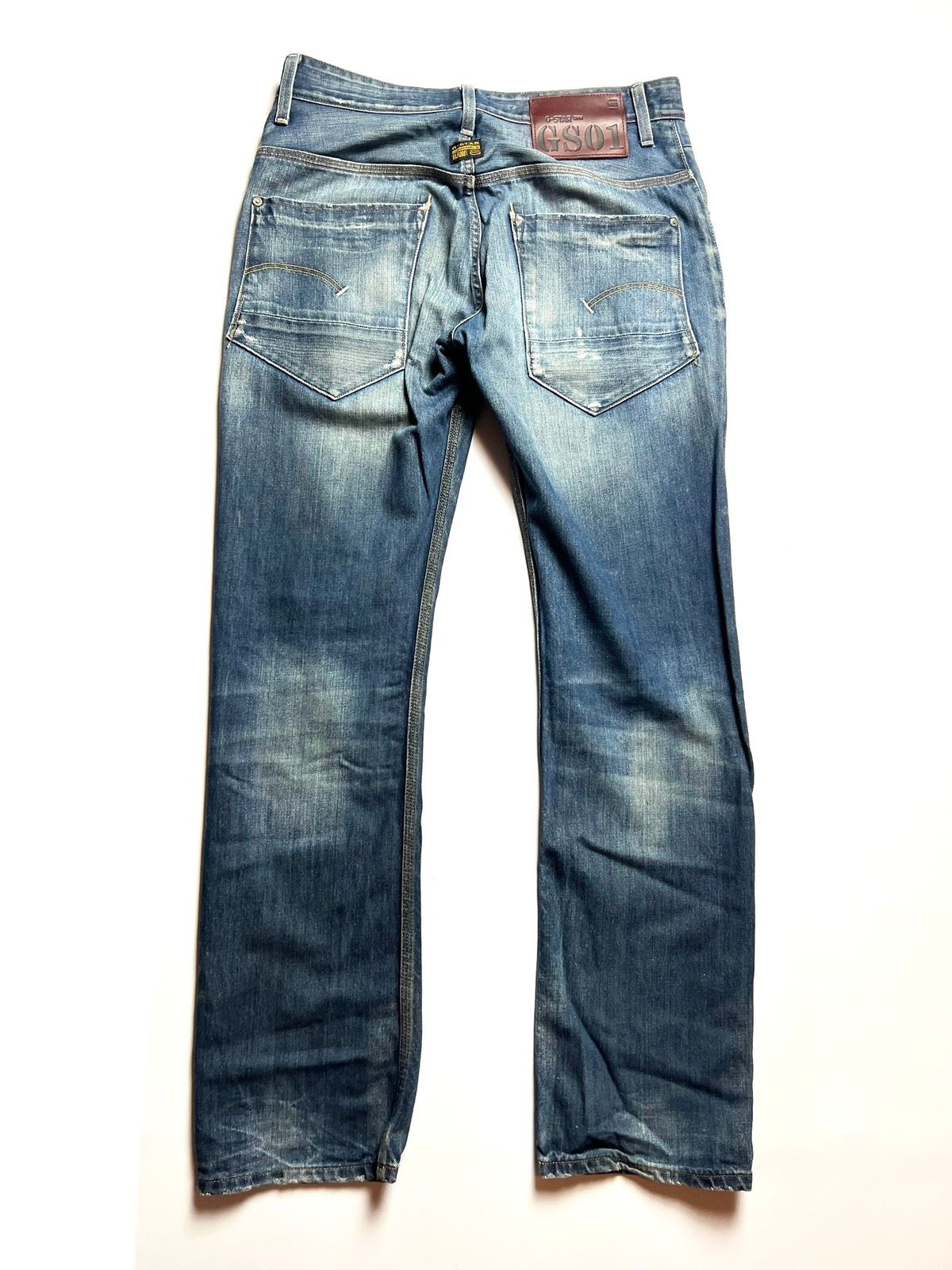 Pre-owned G Star Raw X Vintage Y2k Vintage G Star Raw Washed Denim Japan Style Pants In Washed Blue