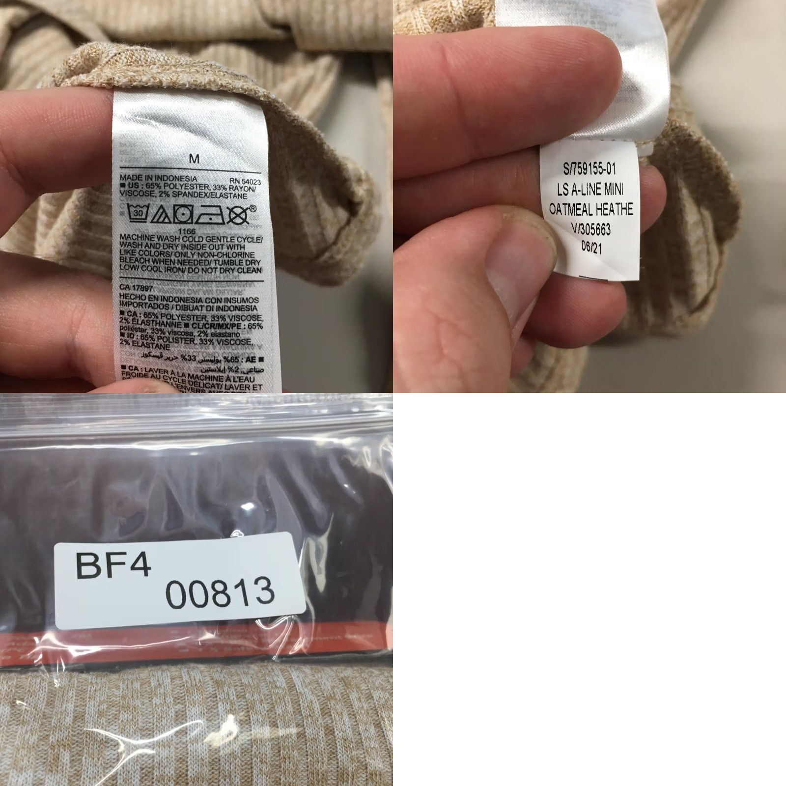 Old Navy Old Navy Dress Womens M Oatmeal Heather Ribbed Long Sleeve A-Line Mini NEW Size M / US 6-8 / IT 42-44 - 9 Thumbnail