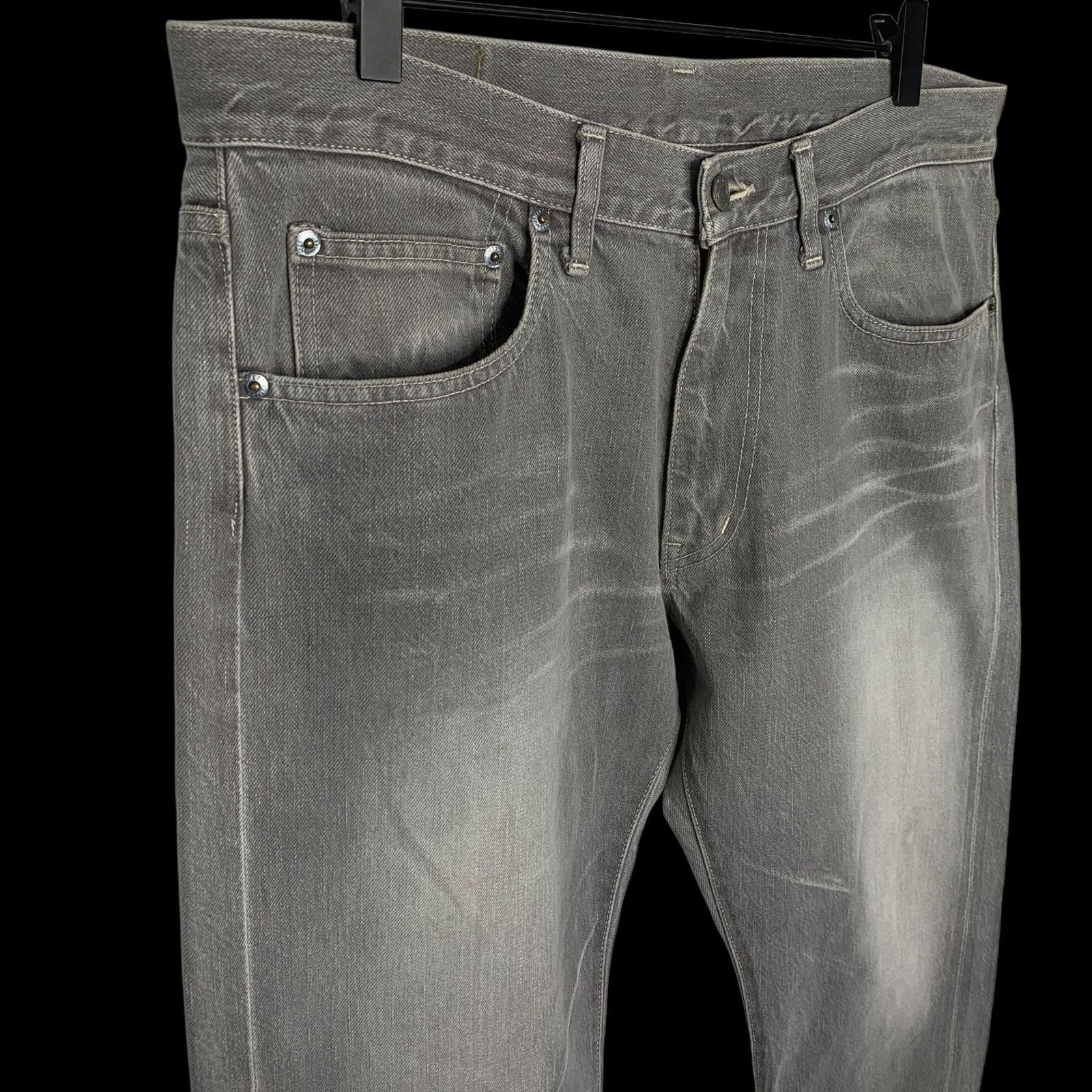 Electric Cottage Washed Selvedge Denim Jeans (Gray) Size US 34 / EU 50 - 3 Thumbnail