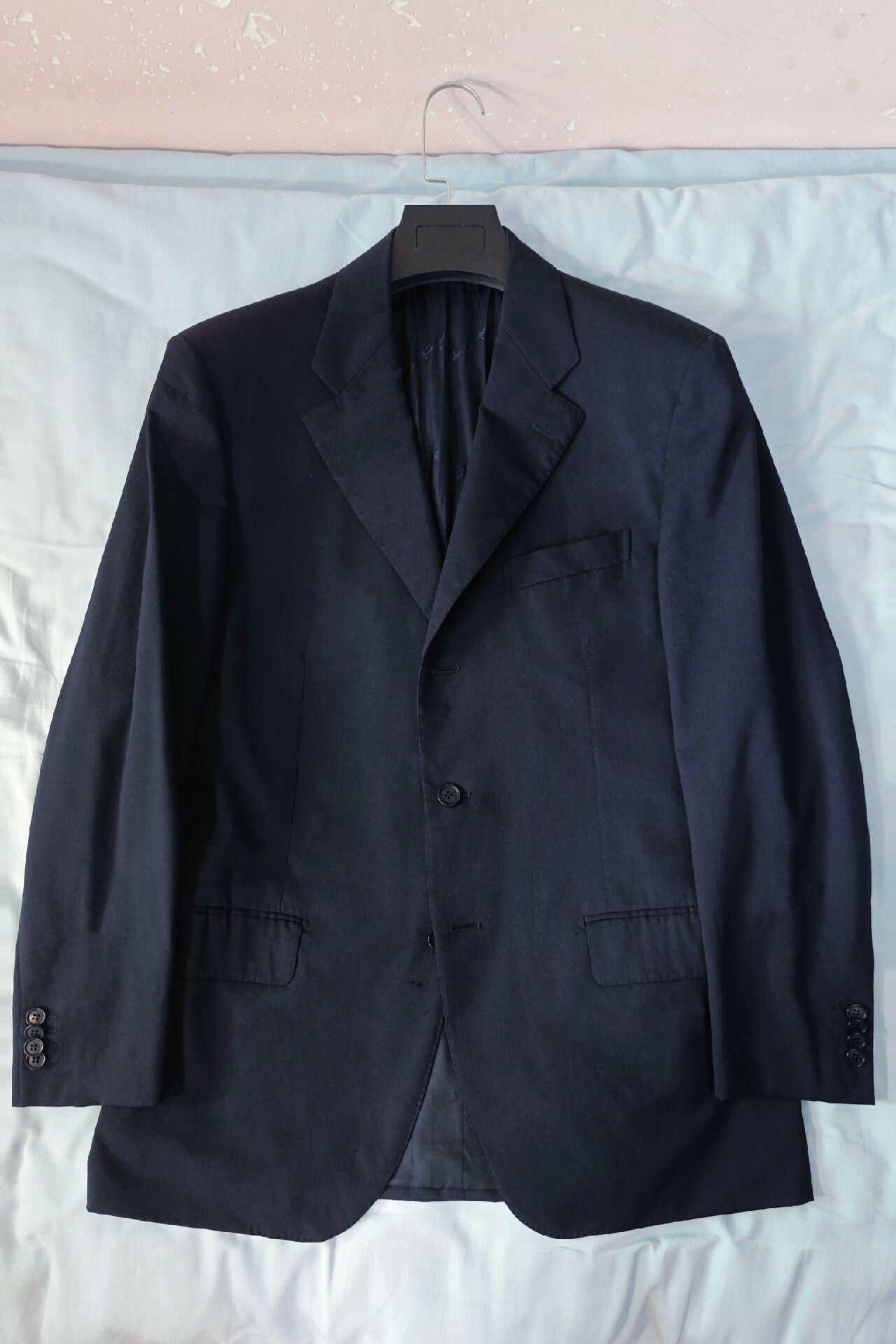 Salvatore Ferragamo Salvatore Ferragamo Navy Wool Suit Jacket Size US M / EU 48-50 / 2 - 1 Thumbnail