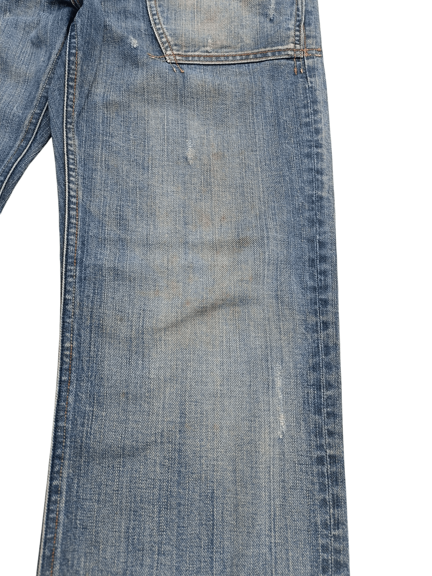 Japanese Brand × Vintage FYEE 💥 Back Number Distressed Whiskers Faded Denim Size US 34 / EU 50 - 7 Thumbnail