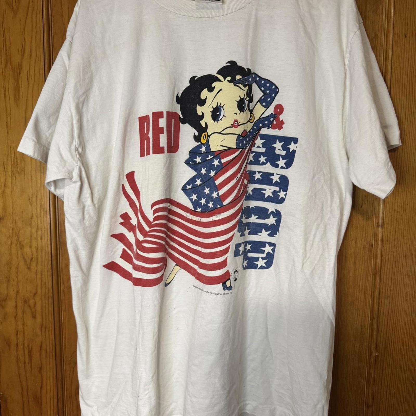 Tultex Betty Boop red, white, and blue t-shirt Size US XL / EU 56 / 4 - 1 Thumbnail