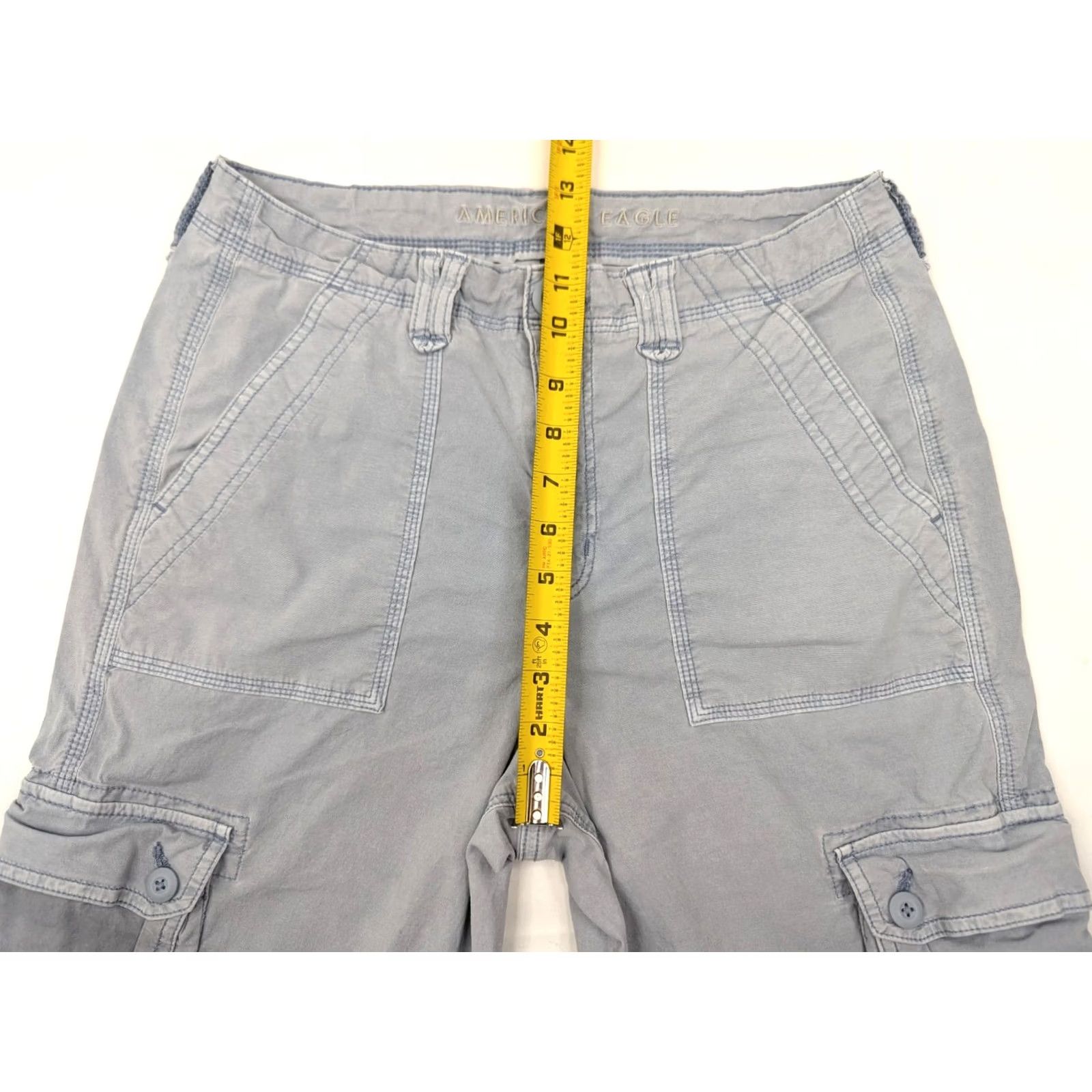 American Eagle Outfitters American Eagle Outfitters Baggy Cargo Jogger Pants Women 10 Reg Blue Color 90s Grunge Slim Straight Casual Pants Size 32" / US 10 / IT 46 - 6 Thumbnail