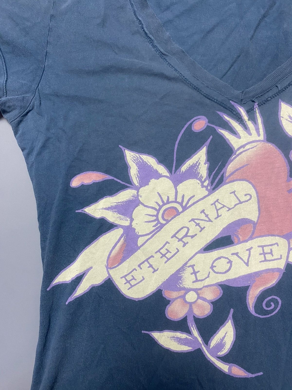 Ed Hardy VTG Ed Hardy Eternal Love Tattoo Graphic T-Shirt Women M USA Size M / US 6-8 / IT 42-44 - 7 Thumbnail