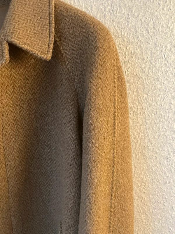 Vintage Beige Tweed Herringbone Balmacaan Overcoat Wool Size US M / EU 48-50 / 2 - 4 Thumbnail