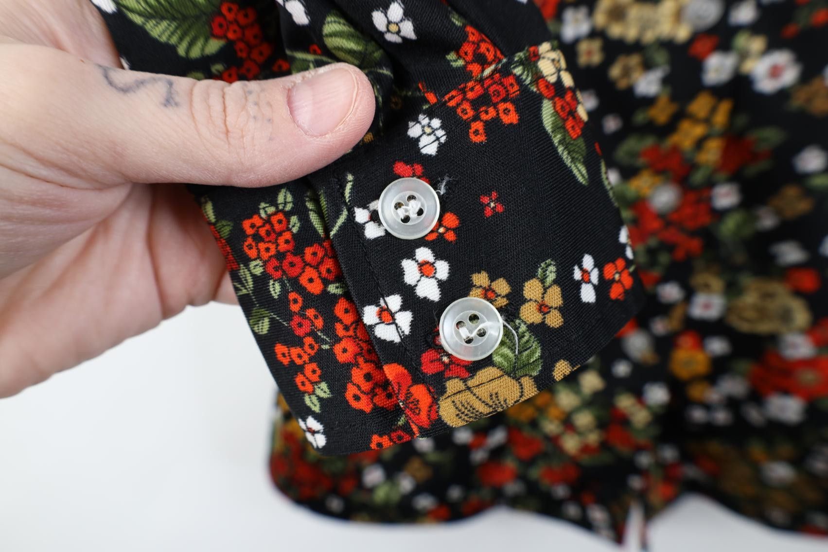 Vintage Vintage 60s 70s Mid Century Modern MCM Flower Button Shirt Size M / US 6-8 / IT 42-44 - 6 Thumbnail