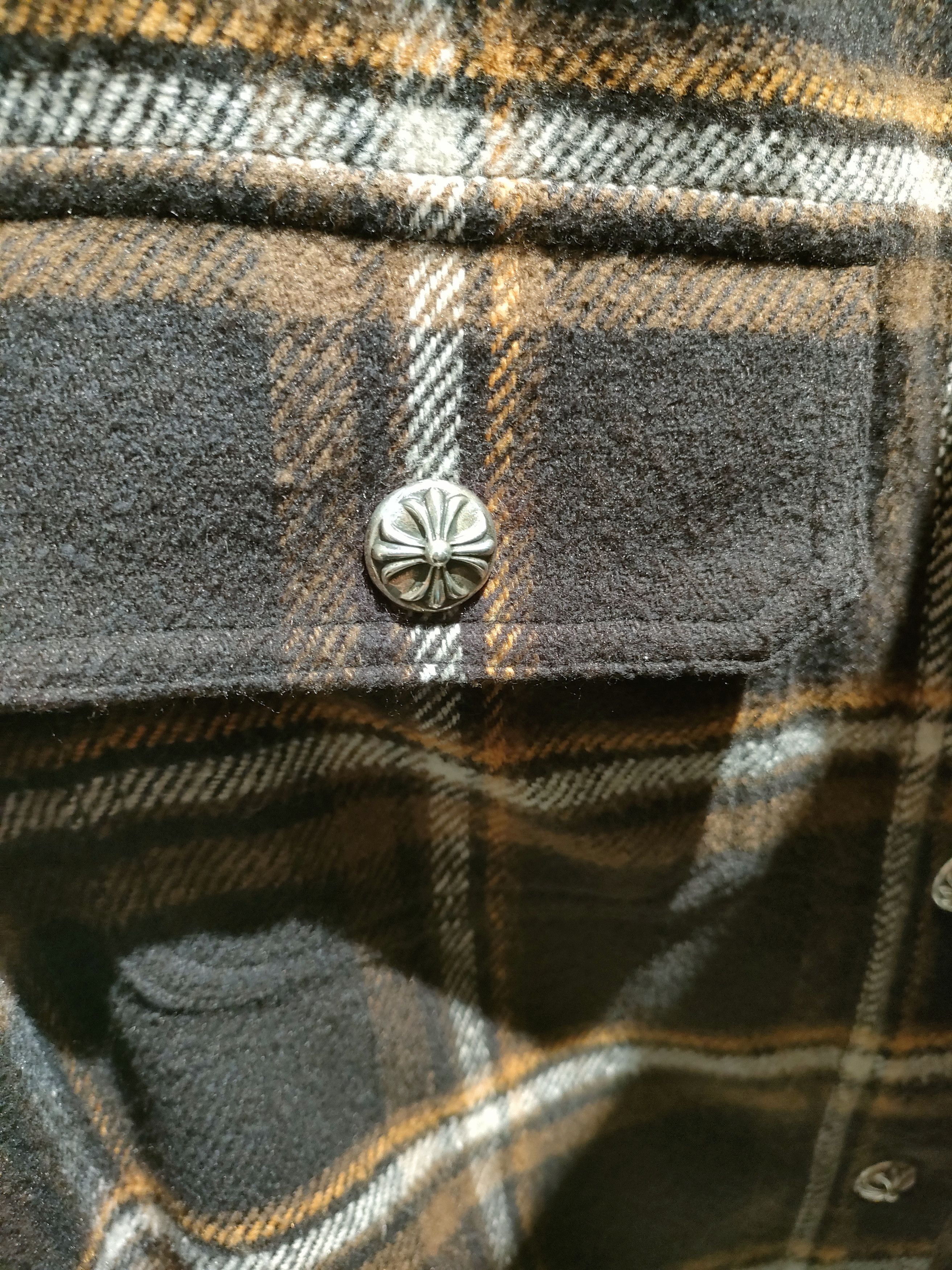 Chrome Hearts Chrome Hearts Black & Yellow Plaid Cropped Cargo Shirt Size S / US 4 / IT 40 - 6 Thumbnail