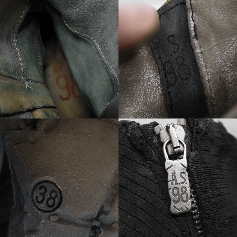 A.S.98 A.S.98 Upper Zippers Leather Boots Size US 8 / IT 38 - 8 Thumbnail