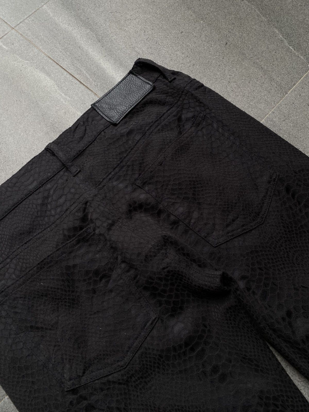 If Six Was Nine Midas Black Snake-Embossed Pants Size US 32 / EU 48 - 7 Thumbnail