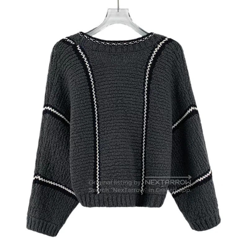 Brunello Cucinelli Brunello Cucinelli Dark Gray Wool V-Neck Long Sleeve Knit Size XL / US 12-14 / IT 48-50 - 2 Thumbnail