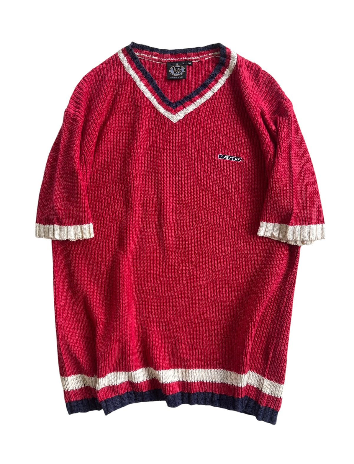 Vans Vintage Vans V-Neck Knit Shirt Oversize Size US M / EU 48-50 / 2 - 1 Thumbnail