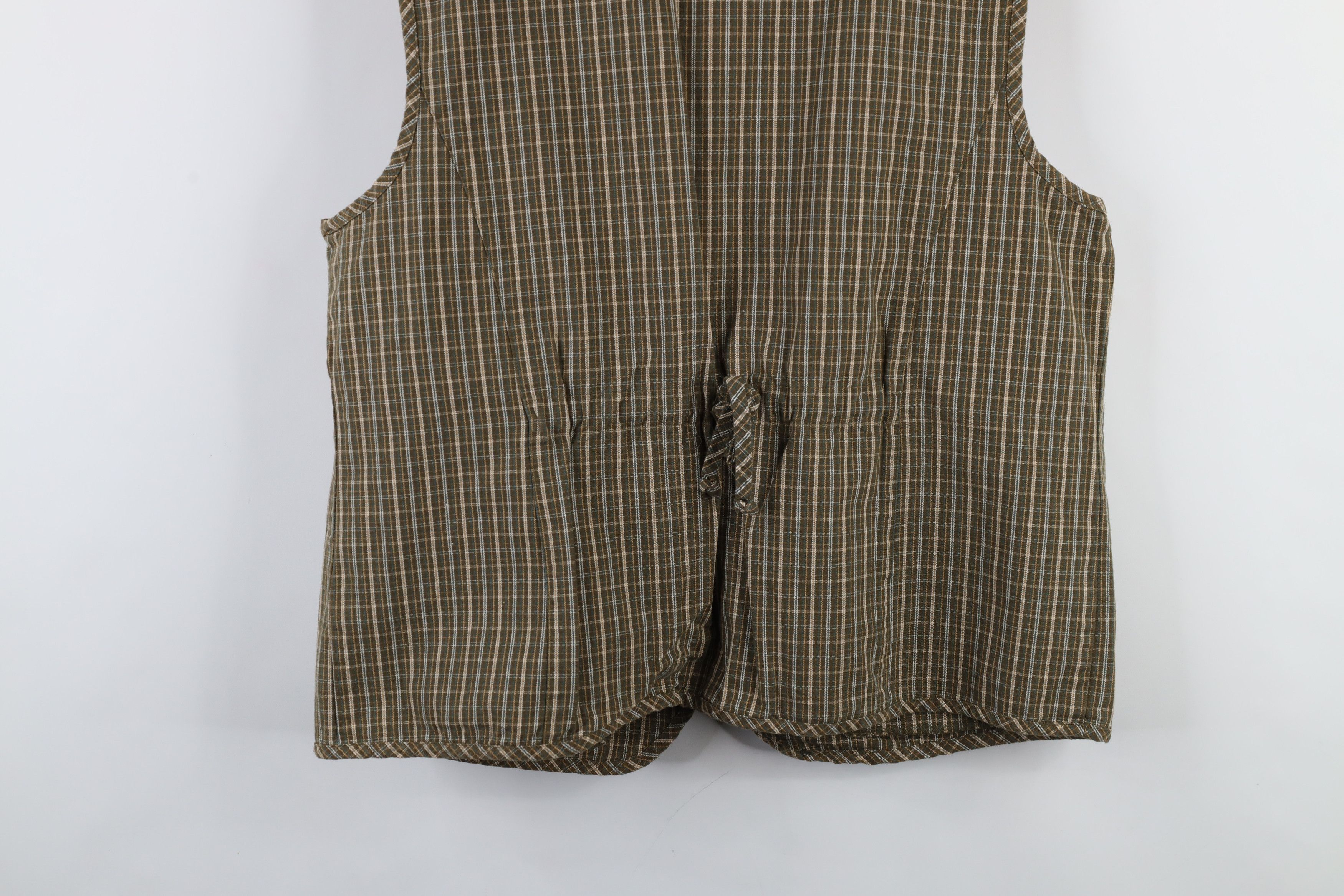 Vintage Vintage 90s Streetwear Checkered Plaid Tie Back Vest Jacket Size XL / US 12-14 / IT 48-50 - 13 Thumbnail