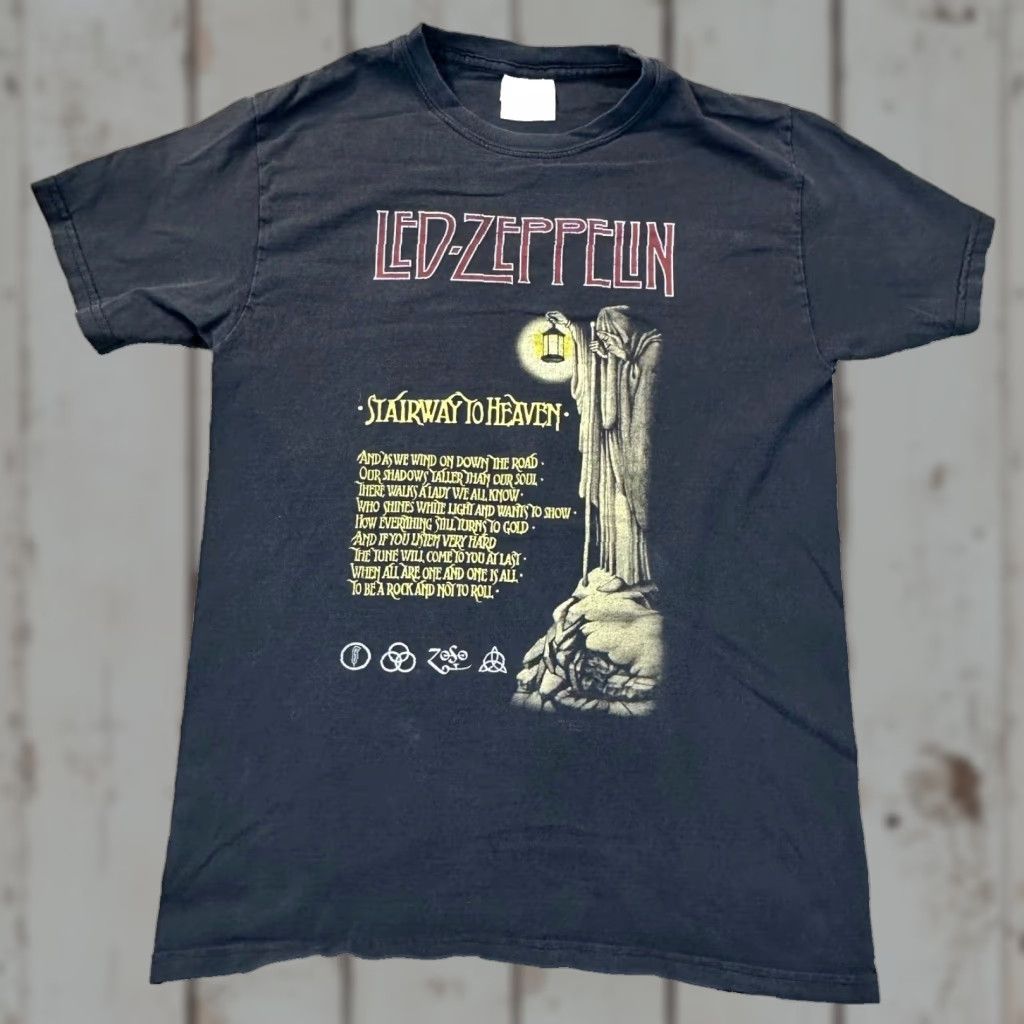 Hanes Led Zeppelin T-Shirt Mens Small Crew Neck Multicolor Graphic Print Lyrics Wizard 2000s Rock Band Hanes Size US S / EU 44-46 / 1 - 1 Thumbnail